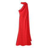 2025 Autumn New Women's Fashion Simple Ribbon Hanging Neck-Laught Dress