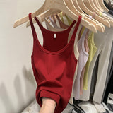 Spice Girls Knitted Sling Vest Women In Spring And Summer 2025 New Slim Slim Short Outer Wear Sleeveless Small Top