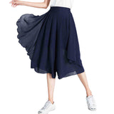 Chiffon Thin Skirts Summer Seven-Point Broad Leg Trousers Large Tight High-Waisted Loose Casual Pants Women's Skirt