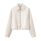 2026 Autumn New Women's Fashion Casual Loose Collar Short Zipper Jacket Jacket