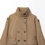 Autumn 2025 New Women's Fashion Elegant Double Buckle With Wind Coat 6620085