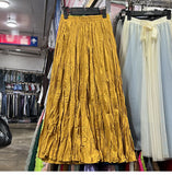 Myoism Folded Half-Dress Woman 2025 Spring And Summer New Big Swing Long Dress Simple Lazy Feeling 100 Folds Skirt