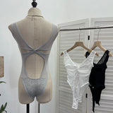 Real Shot With Chest Cushion Cross-Tling With Open Back Sling Sling Vest Small Outside Wearing Sexy Tight One-In-Law 6025