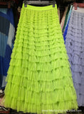 Net Yarn Splicing Cake Skirt 2025 Spring, Summer And Autumn And Winter New Medium And Long Skirt A-Word Long Skirt Pong Yarn Skirt