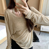 Lazy Sleeveless Sleeveless Vest Long-Sleeved T-Shirt Two Sets Of Women's Spring And Summer New Design Sunscreen Shirt