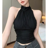 Pure Wind Hanging Neck Vest Woman Summer Slimming Under The Hot Girl Small To Put On A Short Top