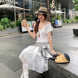 Beautiful Single-Wear Lace Splicing V-Neck Shoulder Short-Sleeved T-Shirt Women 2026 Summer New Design Sense Niche Top
