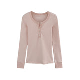 2026 Early Spring Temperament Korean Pure Desire Unique Beautiful Striped Long-Sleeved T-Shirt Women Commuting Spring New Body Repair