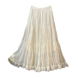 French Texture Fairy Temperament Net Dress Half Dress Autumn 2025 High-Waist A Word Fold Loose Big Skirt