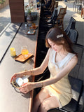Milk Yellow Little Scented Doll Collar Dress To Close The Waist Thin A Word Gentle Sweet Gold Summer Date