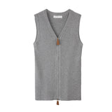 Commuter Loose Thin Zipper V Collar Sleeveless Vest Women Wear 2026 New High-End Small Shirt