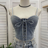 Real Beat With Chest Pad Adjustable Strap With Denim Vest Strap Strap Slings Bras