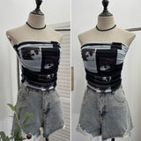 Real Shooting Running Volume With Chest Pad Holiday Brat Folding Outer Vest Wrapping Sleeveless Top 1119