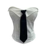 Real Shot Ins Street Pat Hottie With Chest Pad Wrapped Chest Tie With Short Corset Sleeveless Top 6167