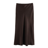 2025 Autumn New Women's Fashion Silk Silk Texture Feel Flute Multi-Colored Skirt 8338537