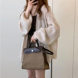 Medium Long Lantern Sleeve Horse Knitted Shirt Coat Women Summer Loose Lazy Thin Shawl Outside The Coat