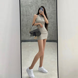 Thai-Style New Tight Design With A Collar Button Sexy Hanging Neck-Decked Backpack Skirt Short Dress