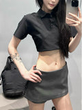Export Korean Version Of The Babes Bag Hip Skirt Women's Summer Skirts Folded Short A-Word Fake Two-Piece Suit Low-Waisted Skirt