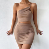 Spice Girls Sexy Design Small Slanted Shoulder Drawstring Dress Women Summer Pure Empty Backpack Hip Short Skirt