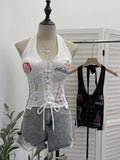 éFÀ± Ja Jersey Sling Vest Hollow Low Chest Hanging Neck With Chest Pad Printing Tie 2883