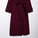 2025 Autumn New Women's Classic British Style Double Row Buckle Trousers Hair Coat Coat Woman