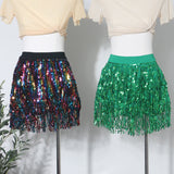 Sexy Three-Dimensional Beads Tassel Design Half-Body Skirt Tight Waist A Word Lyse Skirt Women 9120