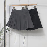 Pict Girl Gray Suit Half-Dress Woman High Waist Thin A Word Small Short Skirt Belt 8506