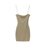Summer Solid Color Tight Breast Double Slings Sling Skirt Elastic Body Dress Bag Hip Short Skirt