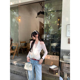 Lyselle Tiansian Two-Piece Long-Sleeved T-Shirt Girl 2026 Spring New Cross-Over Top