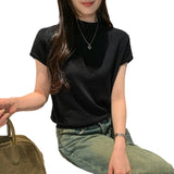 Simply Wind Half-High Collar Sleeveless Knitted Shirt Women's Summer Slim Design Sweater Waist High-End Feel Top