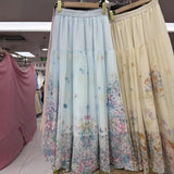2025 Summer New French Romantic Heavy Industry Embroidery Print Collection Waist Lanky Fairy Dress