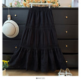 Fashion Age Reduction Lace Lace Skirt Women's Spring 2025 New High-Waist A Word Folded Loose Cake Skirt