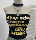 Real Shot With Chest Pad Hanging Neck Bra Vest Letter Printing Short Babes Sleeveless Top Sleeve Sleeve Sling Sling Sling Sling Slings