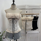 Real Shoots Of The Jacaranda With A Bow With A Bow Folded Breast Vest For A Summer With A Breast Pad Sleeveless Top 6168