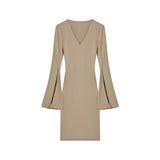 Open-Fork Dress Wisps Short-Swidden Short Skirt Temperament Ass Women's Autumn And Winter New Design Sense Retro Dress