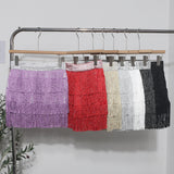 Shiny Tassel Dress Girl Autumn Design Small Babes Dance Irregular A Short Skirt 9039