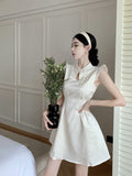 New Chinese Improved Cheongsam Young Young Man With Waist Temperament High-End Feel Fancy Flying Sleeve Dress Summer
