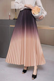 Advanced Color Gradient Dress Dress Woman 2025 Early Spring New Long Dress High Waist Lengthened Version Of The 100-Folded Skirt