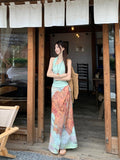 Island Vacation Relaxation Temperament Suit Female Tie Hanging Neck Sling Yunnan Dali Tourism Photo Skirt