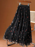 2025 Spring And Summer New Net Yarn Cake Skirt Small Broken Flower Skirt Gentle Fairy Dress 100 Fold Skirt A Skirt