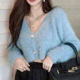 Light Familiar Style Short Fashion Single-Dcupuncture Knitted Cardigan Women 2025 Autumn And Winter New Fashion Trend Sweater Women's Clothing