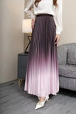 2025 New High-End Women's Dress Gradient Half-Dress Skirt Women's Long Dress High Waist Lengthened Version Of The 100-Folded Skirt