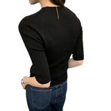 Korean Senior Feeling Super Good-Looking Shoulder Sleeve Knitted Jersey Girl 2025 Spring And Summer New Slimming Hottie Thin Top