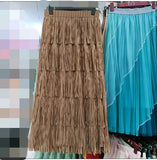Heavy Industry Five-Layer Stracew Cake Skirt Set Thin Tight Waist Design Straight Half-Body Skirt Long Skirt