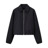 2026 Autumn New Women's Fashion Casual Loose Collar Short Zipper Jacket Jacket