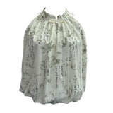 Net Yarn Splicing Printing New Chinese Style Collared With Hanging Neck Buckle Shirt Small Slap Short Vest 9127