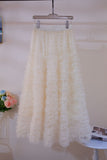 Real Shooting Autumn And Winter New 2025 Korean Original Heavy Industry Thousand Layer Wooden Ear Cake Skirt Beautiful Long Pony Dress