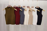 Spring And Summer New High-End Temperament Mahjong Half-High Neck Vest Knitted Knitwear