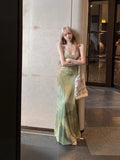 Vintage Tie Dye Sex Hanging Dress Women Summer Seaside Holiday Dress Temperament Waist Thin A-Word Dress