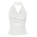 Thai Sexy Babes Design Feel Hanging Neckless Sleeveless Vest Women With A Short Sling Suit
